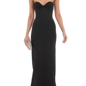 Sophisticated Black Strapless Maxi Dress